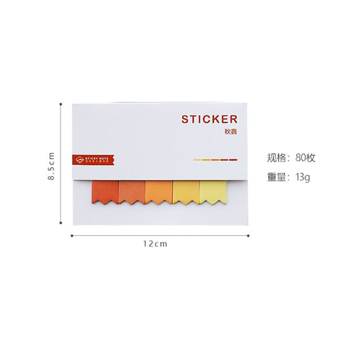 Angoo SUNSET Short Sticky Notes Page Flags Index Tabs Banner Flags Notched Flags | 80 Flags 2.25 X 0.60 inches