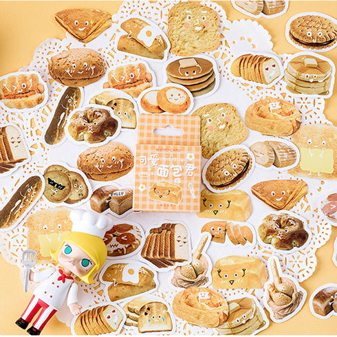 Premium Die-Cut Baking Bread Croissants Baguettes Stickers | 45 Stickers