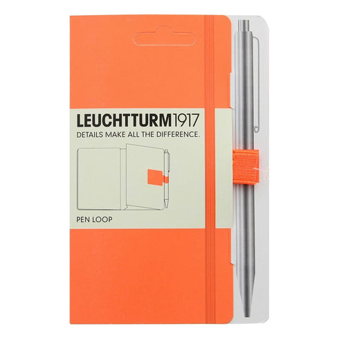 Leuchtturm 1917 Muted Colors NEON ORANGE Fabric Pen Loop | Self-Adhesive
