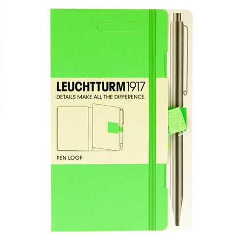 Leuchtturm 1917 Muted Colors NEON GREEN Fabric Pen Loop | Self-Adhesive