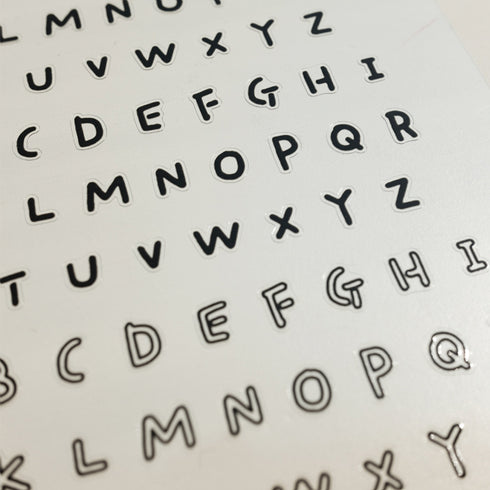 Suatelier Sonia PVC Transparent Stickers UPPERCASE Handwriting #2 Letter Stickers Word Stickers | 1120