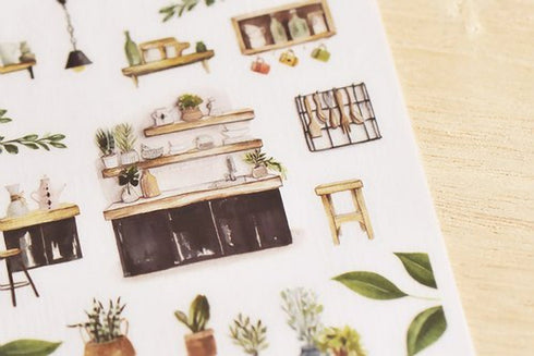 MU Lifestyle Print-On Stickers Rub -On Stickers Transfer Stickers Translucent Stickers 114 | My Little Oasis Home Leaves Home Furnishing