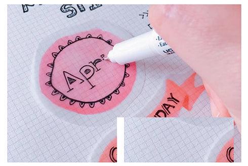 MU Lifestyle Transparent Print-On Sticky Note Rub-On Sticky Note Transfer Sticky Note 019 | Pastel Feathers Watercolor Spot Watercolor Swash
