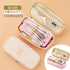 ANGOO PINK Expandable Canvas Pen Case Pencil Case Expandable Case Storage Case