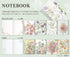 Daigo & Hibiya Hanada Collaboration WHITE FLOWERS 5mm GRID Herbarium Notebook Flower Notebook Vintage Ephemera | R1755 48 Pages