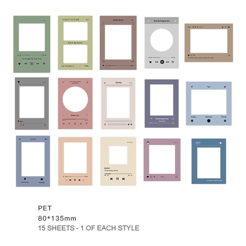 TRANSPARENT PET Picture FRAME Stickers Film Negative Stickers Border Stickers Photo Frame Stickers Photography Frame Stickers