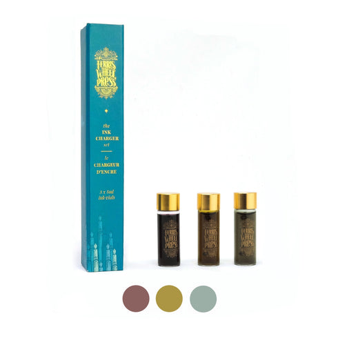 Ferris Wheel Press The MOSS PARK Collection 3 Pack Charger Samples Fountain Pen Ink Dip Pen Ink Bottle Ink | Three 5ml Bottles BDB