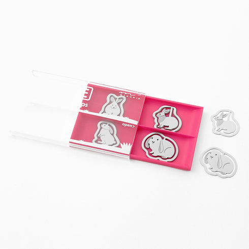 MIDORI E-Clip Etching Clip RABBIT Bunny Bunnies Paper Clips