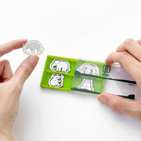 MIDORI E-Clip Etching Clip ZOO Elephant Koala Bear Giraffe Panda Bear Paper Clips