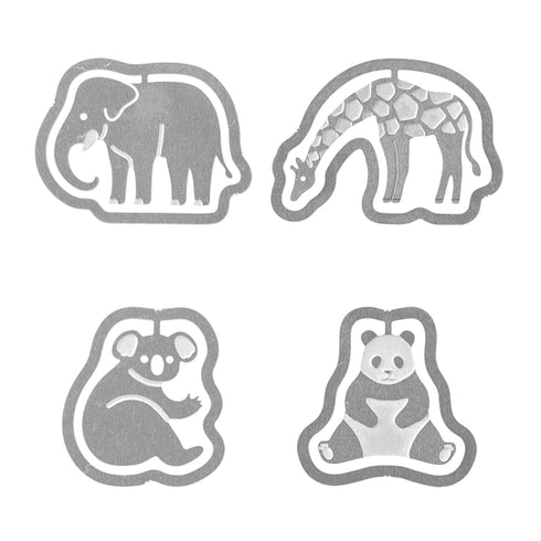 MIDORI E-Clip Etching Clip ZOO Elephant Koala Bear Giraffe Panda Bear Paper Clips