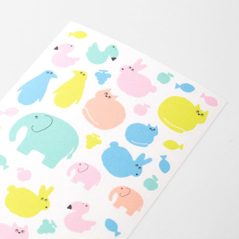 Midori Seal Collection TRANSLUCENT ANIMAL Planner Stickers Elephant Stickers Cat Stickers Date Stickers Date Frame Date Highlighter | 2537