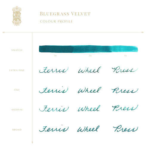 Ferris Wheel Press BLUEGRASS VELVET Fountain Pen Ink Dip Pen Ink Calligraphy Ink Bottle Ink | 38ml