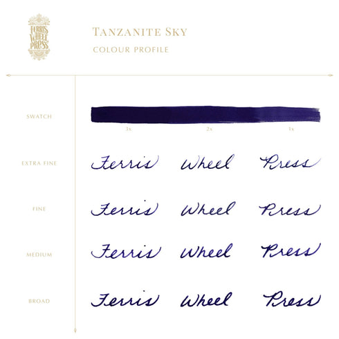 Ferris Wheel Press TANZANITE SKY Fountain Pen Ink Dip Pen Ink Calligraphy Ink Bottle Ink | 38ml
