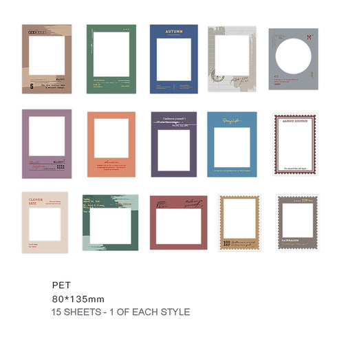 TRANSPARENT PET Picture FRAME Stickers Film Negative Stickers Border Stickers Photo Frame Stickers Photography Frame Stickers