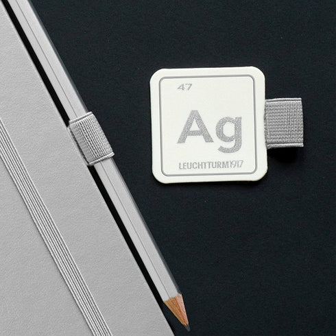 Leuchtturm 1917 METALLIC SILVER Color Fabric Pen Loop | Self-Adhesive