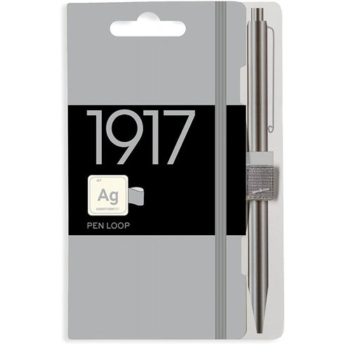 Leuchtturm 1917 METALLIC SILVER Color Fabric Pen Loop | Self-Adhesive