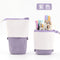 ANGOO PURPLE Retractable Standing Pen Case Pencil Case Retractable Case Storage Case Durable en Case | 185mm X 125mm X 85mm X 65mm
