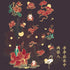 Vientiane GREEN LOTUS Gold Foil Crane Mountain Metallic Foil Stickers PVC Sticker Clear Sticker 2 Sheets | 148mm X 103mm