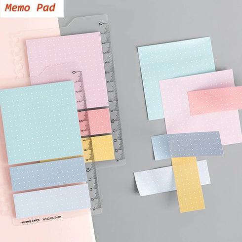Kokuyo 2Way PINK Sticky Pads Loose Leaf Smart Ring Binder Spiral Notebook with Ruler Index Sticky Notes Planner Sticky | 20 Sheets WSG-RUT41