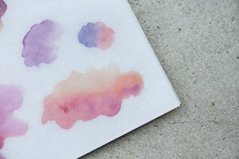MU Lifestyle Print-On Stickers Rub-On Stickers Transfer Stickers Translucent Stickers 009 | Rainbow Cloud Abstract Rainbow Blue Purple Green
