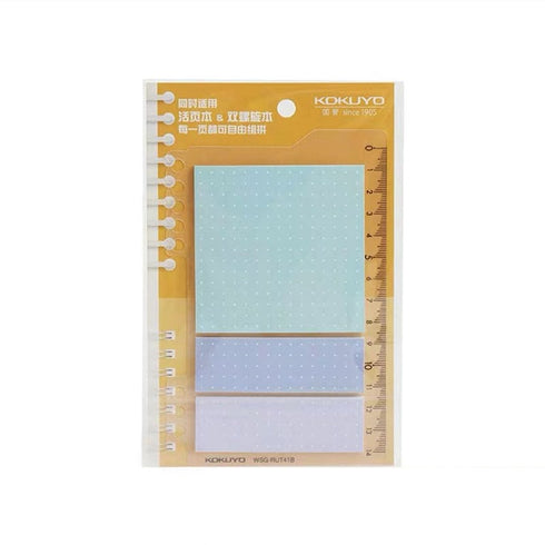 Kokuyo 2Way PINK Sticky Pads Loose Leaf Smart Ring Binder Spiral Notebook with Ruler Index Sticky Notes Planner Sticky | 20 Sheets WSG-RUT41