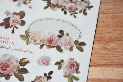 MU Lifestyle Print-On Stickers Rub-On Stickers Transfer Stickers Translucent Stickers 034 | Rose La VIe En