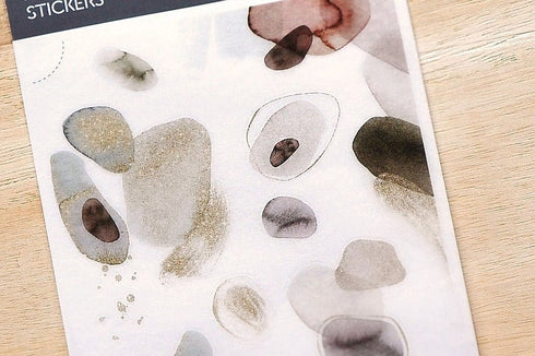 MU Lifestyle Print-On Stickers Rub-On Stickers Transfer Stickers Translucent Stickers 179 | Watercolor Burgundy Coffee Gray Accents