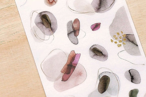 MU Lifestyle Print-On Stickers Rub-On Stickers Transfer Stickers Translucent Stickers 179 | Watercolor Burgundy Coffee Gray Accents