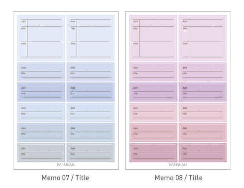 PAPERIAN DAILY Memo PURPLE Color Palette Stickers Square Stickers Rectangle Stickers Title Stickers Color Coordinated Sticker | M8