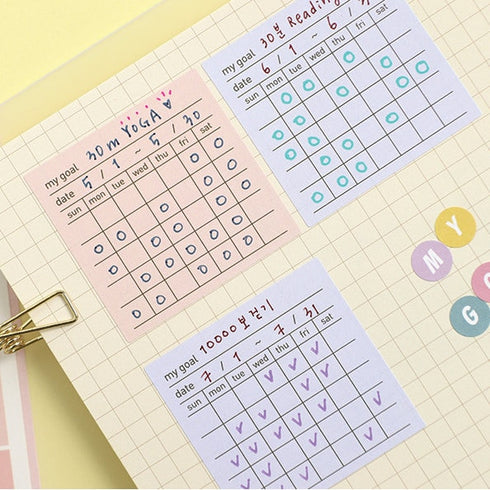 PAPERIAN GOAL Tracker PURPLE Color Palette Stickers Square Stickers Rectangle Stickers Tracking Stickers Color Coordinated Sticker | M4
