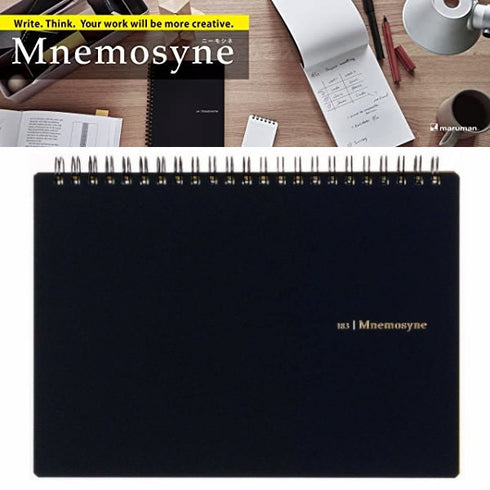 Maruman Mnemosyne A5 BLANK Inspiration Notebook 80 gsm A5 Landscape Spiral Notebook Maruman A5 Landscape Notebook | 70 Pages N183A