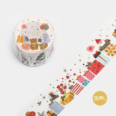 BGM Holiday Gifts Christmas Gifts Christmas Tree Gift of Giving GOLD FOIL Washi Tape