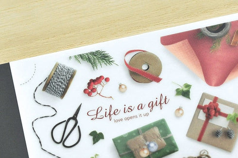MU Lifestyle HOLIDAY CHRISTMAS Print-On Stickers Rub-On Stickers Transfer Stickers Translucent Stickers 1009 | Holiday Gifts Wrapping Paper