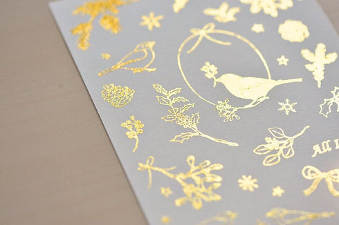 MU Lifestyle HOLIDAY CHRISTMAS Print-On Stickers Rub-On Stickers Transfer Stickers Gold Foil Stickers 02 | All Is Bright