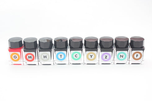 BUNGUBOX Japan TOKYO METRO Color Set Sheening Fountain Pen Ink Dip Pen Ink Bottle Ink | 9 - 20ml Bottles