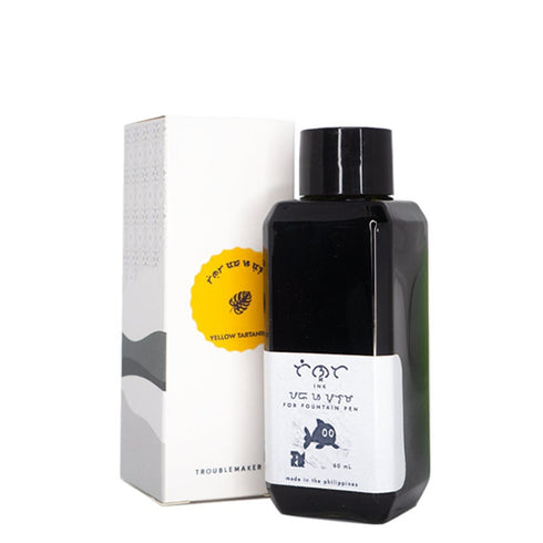 TROUBLEMAKER Ink YELLOW Tartanilla Fountain Pen Ink Handmade Dip Pen Ink Hand Crafted Bottle Ink | 60ml