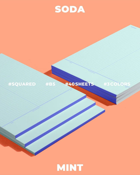 MoteMote B5 GRID Retro YELLOW 100gsm Note Paper Squared | 40 Sheets
