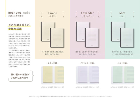 Oguno B6 MAHORA LEMON 5mm Ruled Light Suppressing Notebook Reduced Glare Paper Developmental Disabilities Good Design Award | OGN-M311
