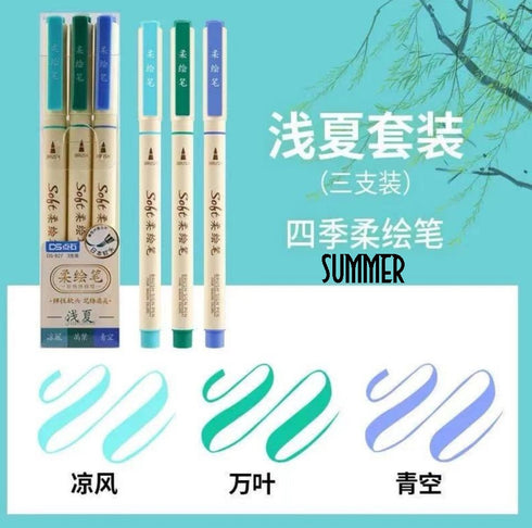 Dianshi BRUSH PENS SUMMER Painting Series Saturated Ink Pen Calligraphy Pen Brush Lettering Pen Art Pen Anime Pen | DS827 Highly Recommend