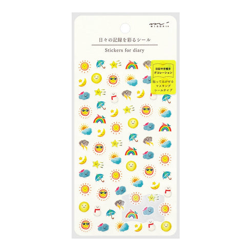 Midori COFFEE FOOD Hobby Sticker for DIARY Series Stickers Washi Tape Stickers Repositionable Stickers Tiny Stickers Bujo | 2566