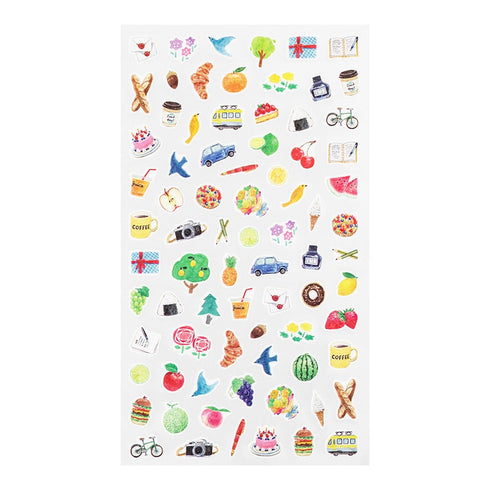 Midori COFFEE FOOD Hobby Sticker for DIARY Series Stickers Washi Tape Stickers Repositionable Stickers Tiny Stickers Bujo | 2566
