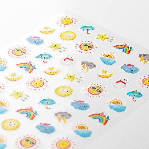 Midori WEATHER Sticker for DIARY Series Stickers Washi Tape Stickers Repositionable Stickers Movable Stickers Tiny Stickers Bujo | 2564