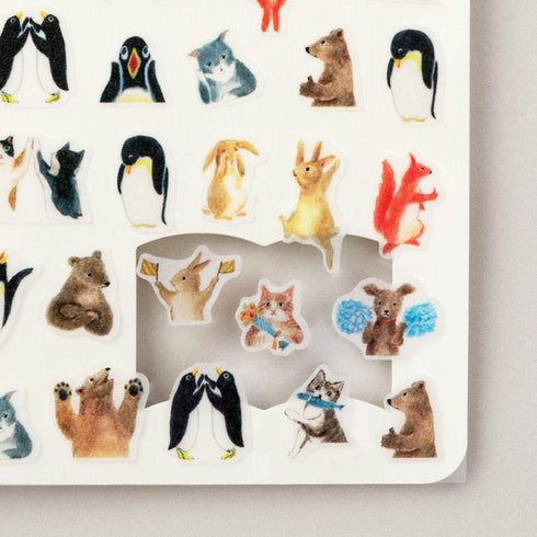 Midori ANIMALS CAT Dog Squirrel Sticker for DIARY Series Stickers Washi Tape Stickers Repositionable Stickers Tiny Stickers Bujo | 2567
