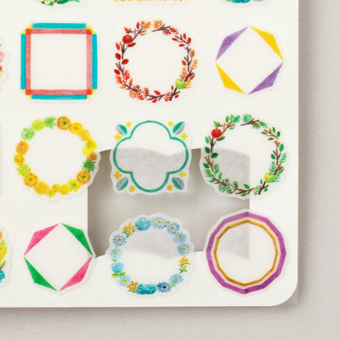 Midori Flower Frames Borders Outline Sticker for DIARY Series Stickers Washi Tape Stickers Repositionable Stickers Bujo Stickers | 2570
