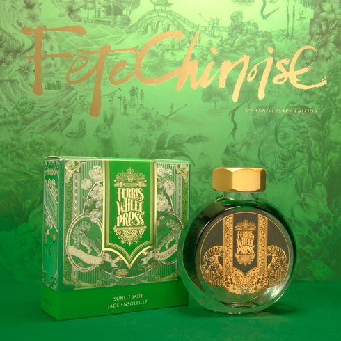 Ferris Wheel Press SUNLIT JADE SHIMMER Fountain Pen Ink Dip Pen Ink Calligraphy Ink Bottle Ink | 38ml