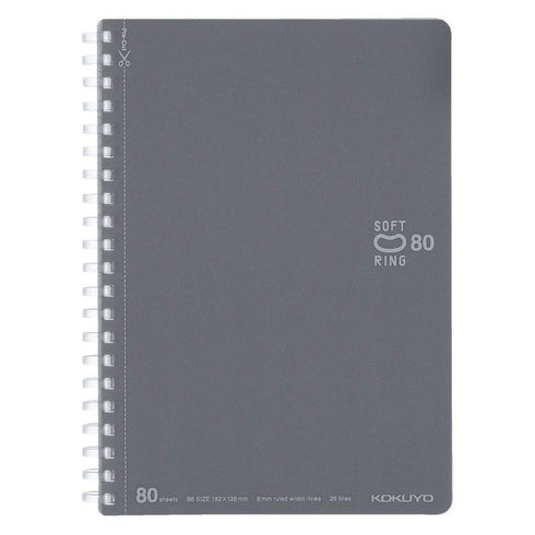 Kokuyo B6 Soft Ring B6 LIGHT BLUE Notebook Dotted Line 6mm Rule | SV348BT 80 Sheets