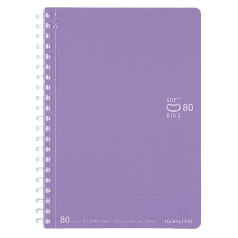 Kokuyo B6 Soft Ring B6 PINK Notebook Dotted Line 6mm Rule | SV348BT 80 Sheets