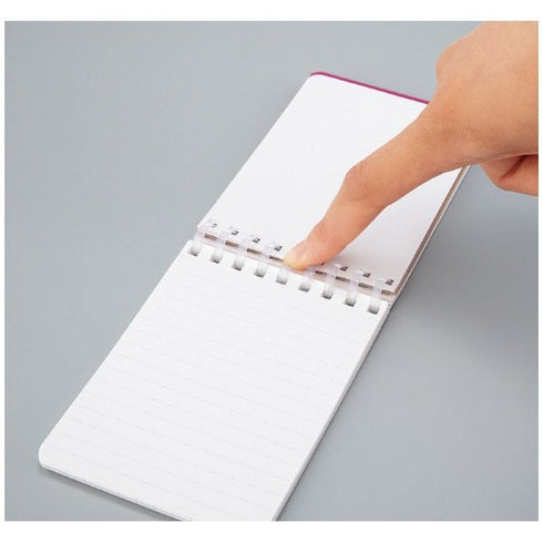 Kokuyo A7 GRAY Soft Ring Notebook 6mm Dotted Ruled Line Mini Type Reporter Style Notebook Flip Up Notebook | 80 Sheets SV378BT