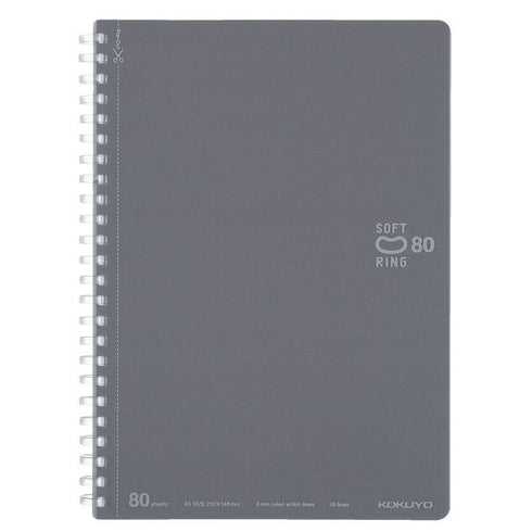 Kokuyo A5 Soft Ring GREEN Notebook Dotted Line 6 mm Rule | 80 Sheets SV338BT