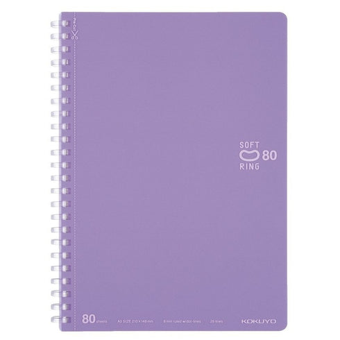 Kokuyo A5 Soft Ring GREEN Notebook Dotted Line 6 mm Rule | 80 Sheets SV338BT